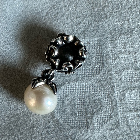 Pandora's Forever Bloom charm with pearl.  Retired. - Picture 4 of 6